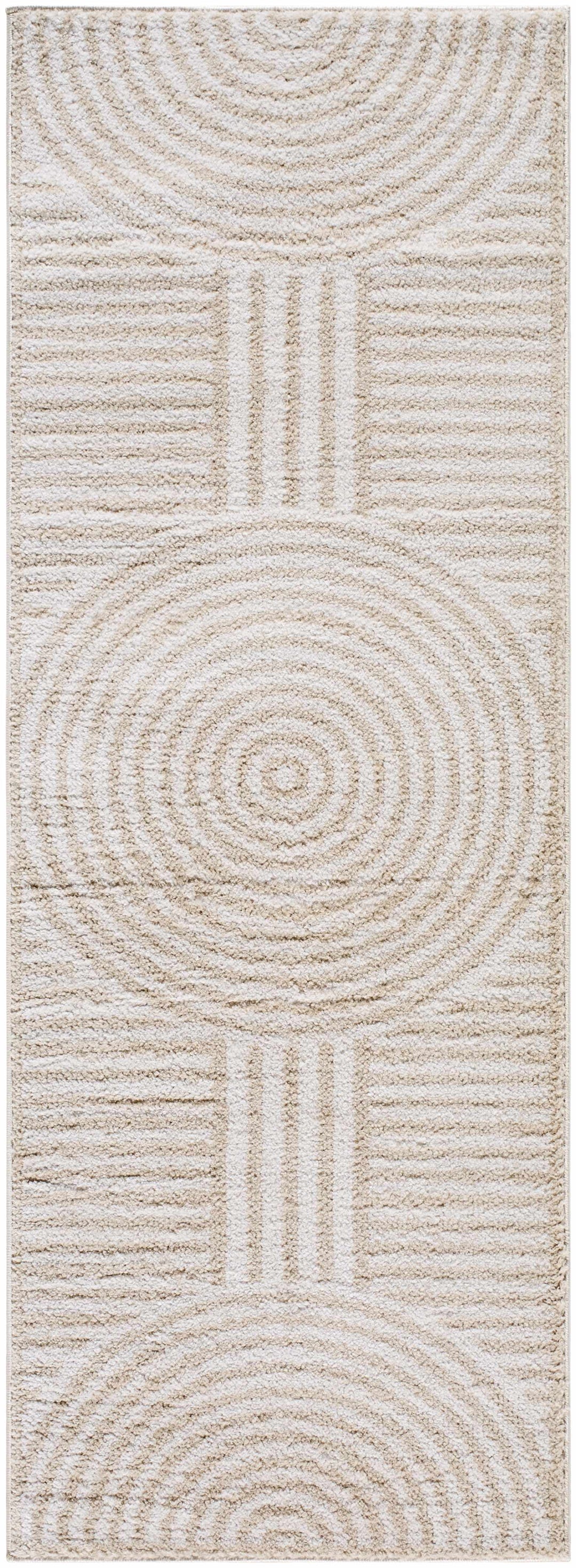 Allard Contemporary Geometrical Beige And Ivory Rug