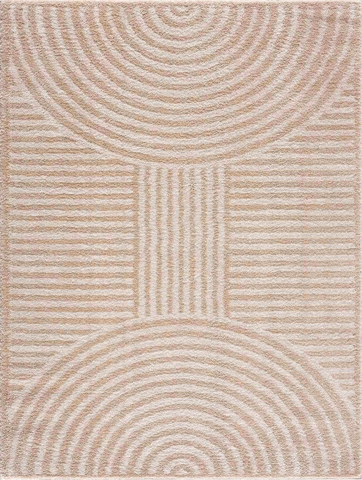Allard Contemporary Geometrical Beige And Ivory Rug