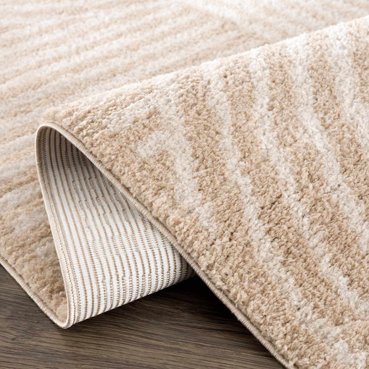 Allard Contemporary Geometrical Beige And Ivory Rug