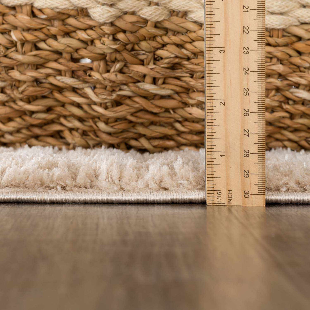 Allard Contemporary Geometrical Beige And Ivory Rug