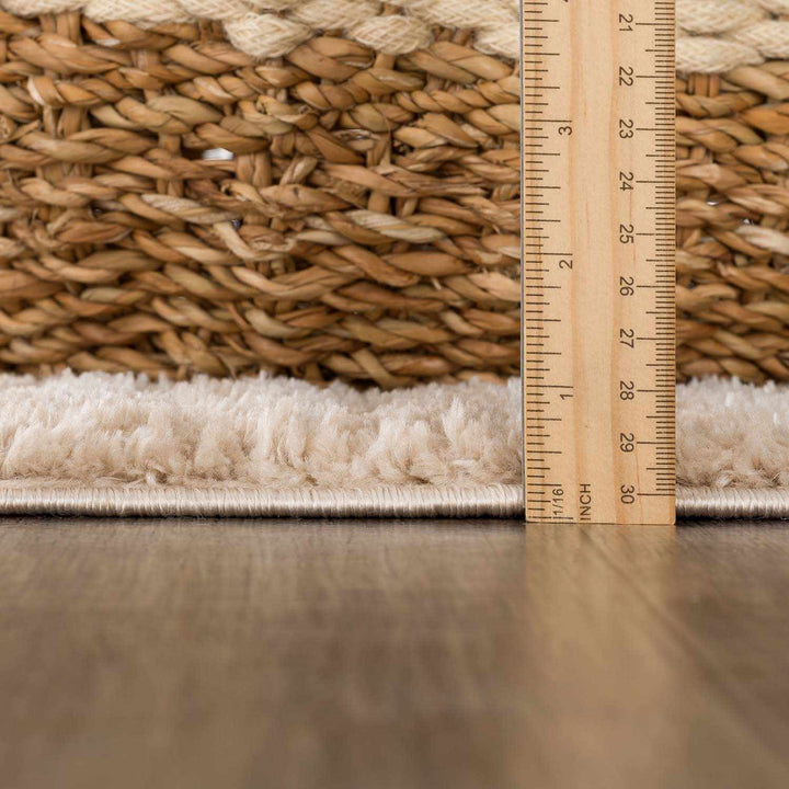 Allard Contemporary Geometrical Beige And Ivory Rug
