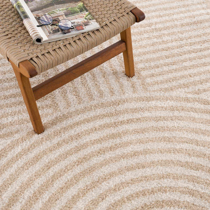 Allard Contemporary Geometrical Beige And Ivory Rug