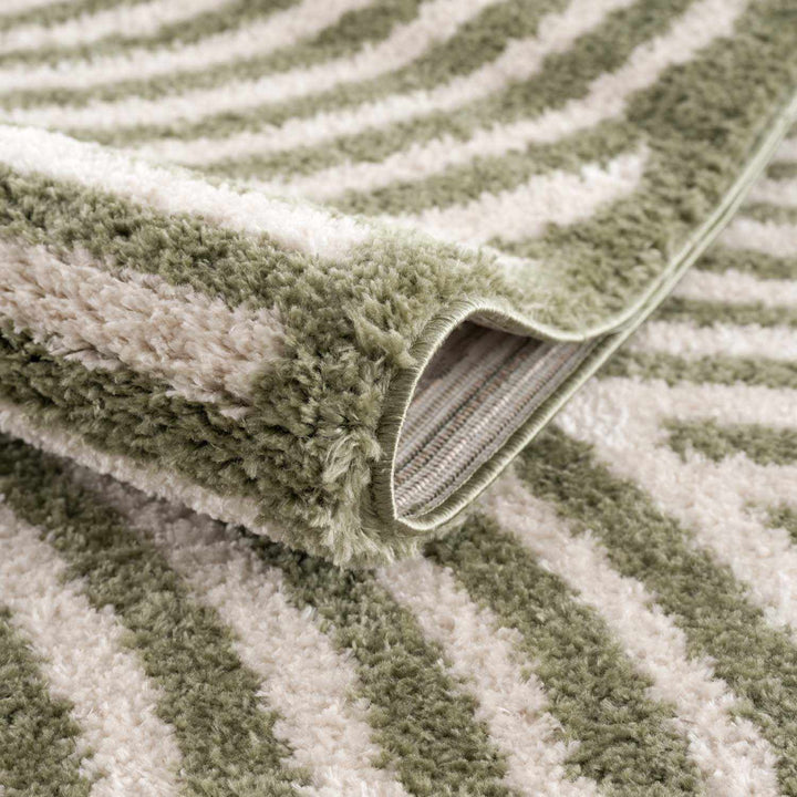 Allard Olive And Beige Contemporary Design Washable Rug