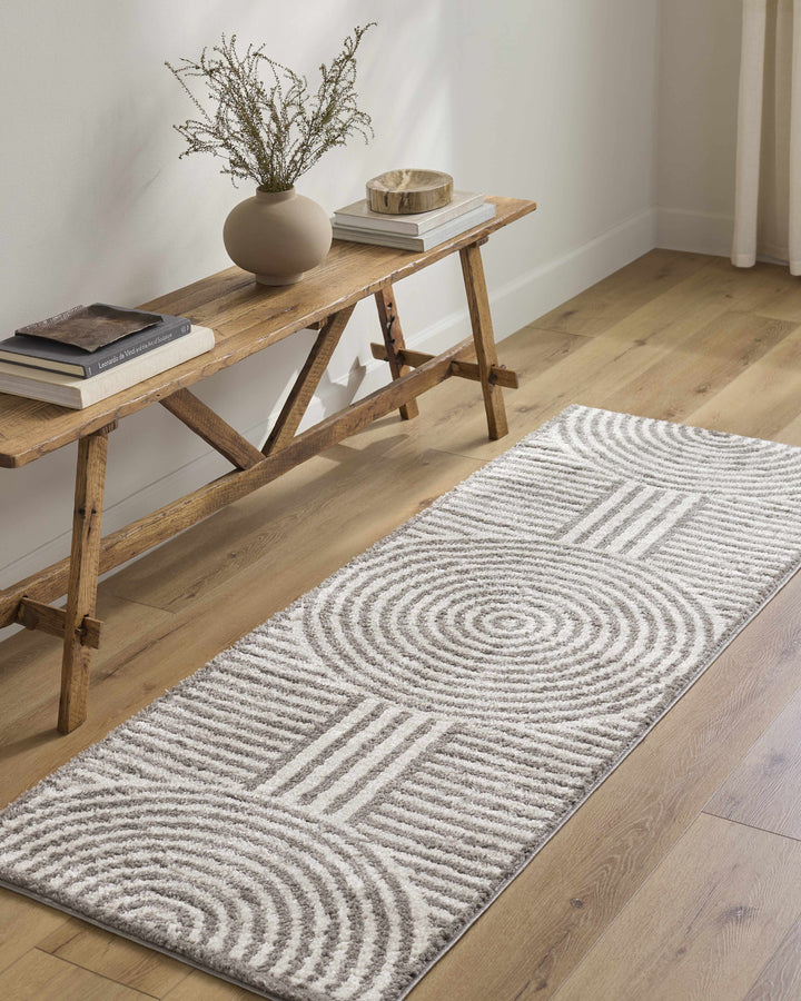 Allard Contemporary Style Beige And Brown Washable Area Rug