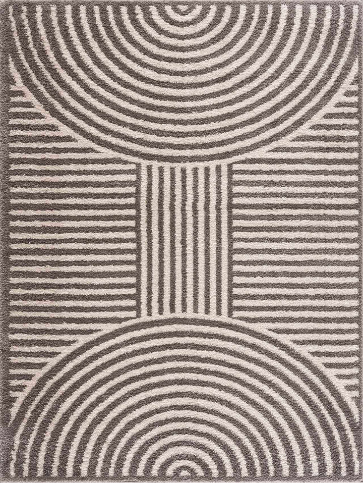 Allard Contemporary Style Beige And Brown Washable Area Rug