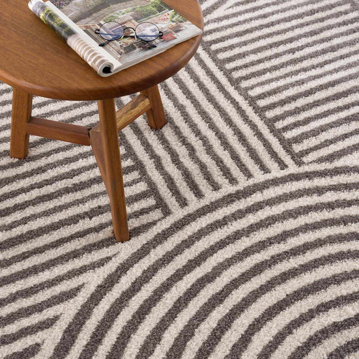 Allard Contemporary Style Beige And Brown Washable Area Rug