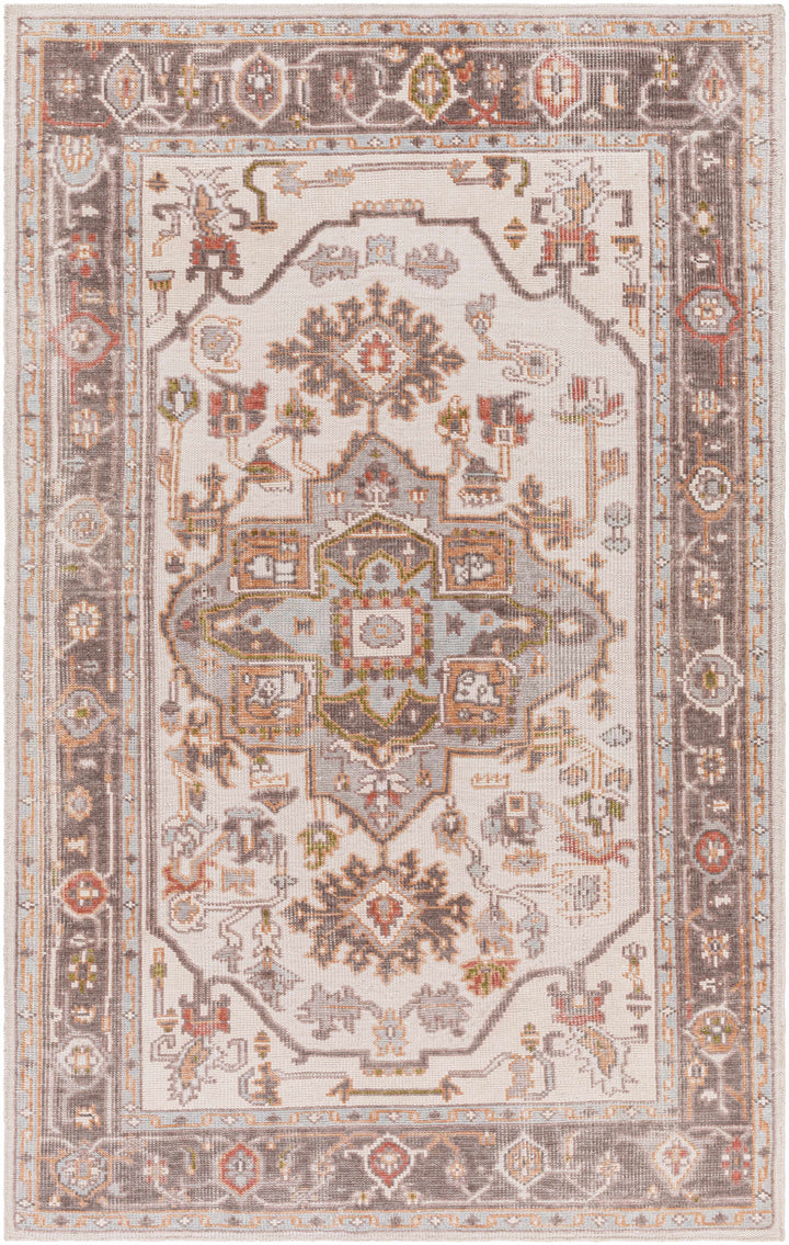 Hinapalanan Traditional Brown And Ivory Hand Knotted Outdoor Area Rug
