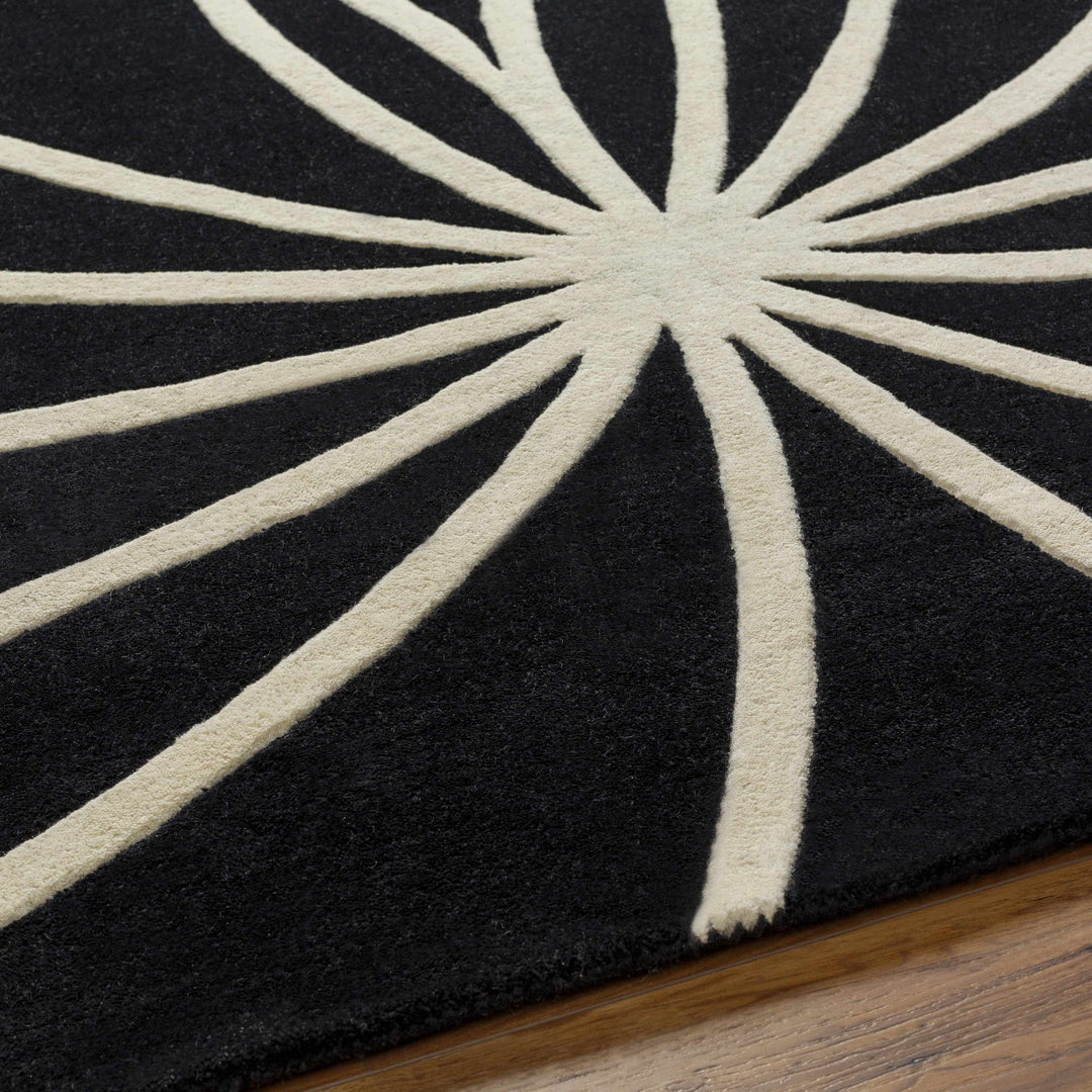 Harlem Black Contemporary Design Hand Tufted Wool Rug