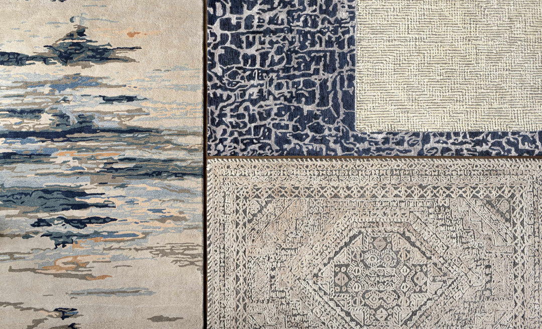 Delahey Ivory Modern Style Hand Tufted Wool Area Rug