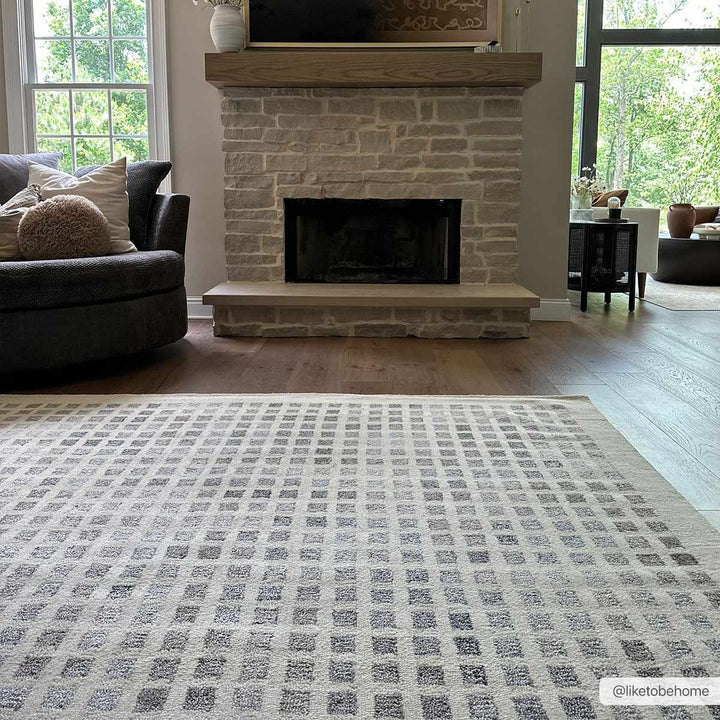 Harib Modern Style Beige And Gray Hand Tufted Wool Area Rug