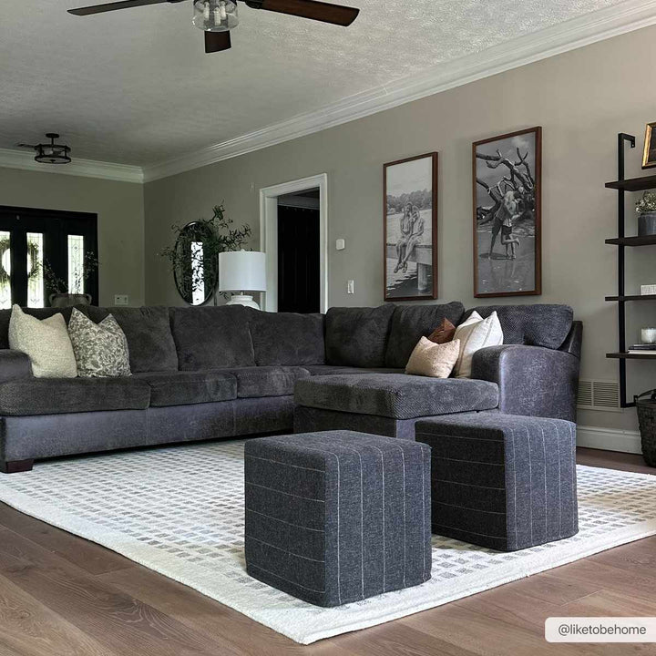 Harib Modern Style Beige And Gray Hand Tufted Wool Area Rug