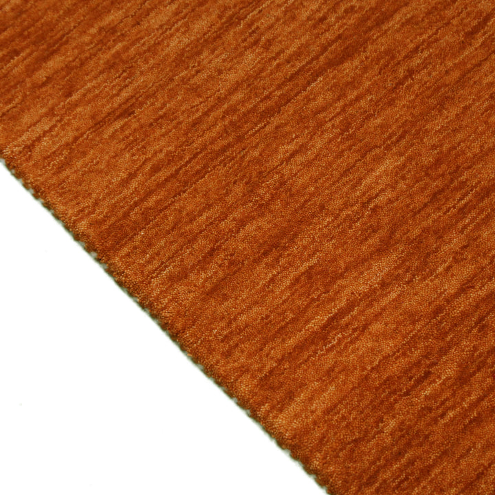 Orange Center Pattern Hand Loomed Wool Area Rug