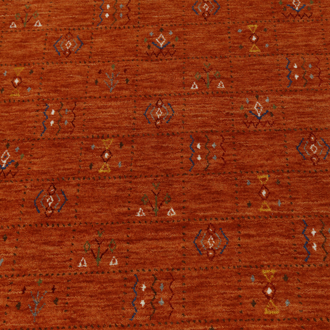 Orange Tribal Center Medallion Hand Loomed Wool Area Rug