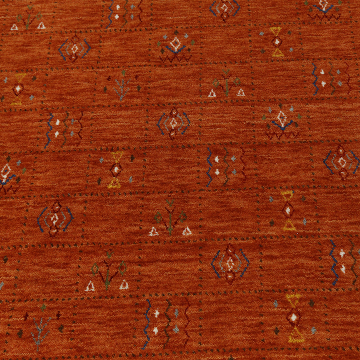 Orange Tribal Center Medallion Hand Loomed Wool Area Rug
