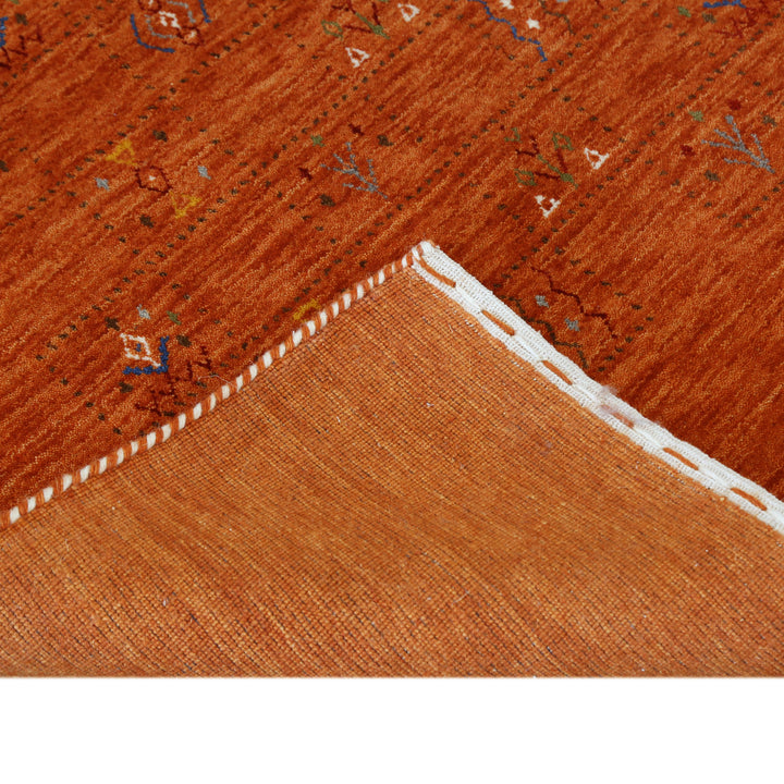 Orange Tribal Center Medallion Hand Loomed Wool Area Rug