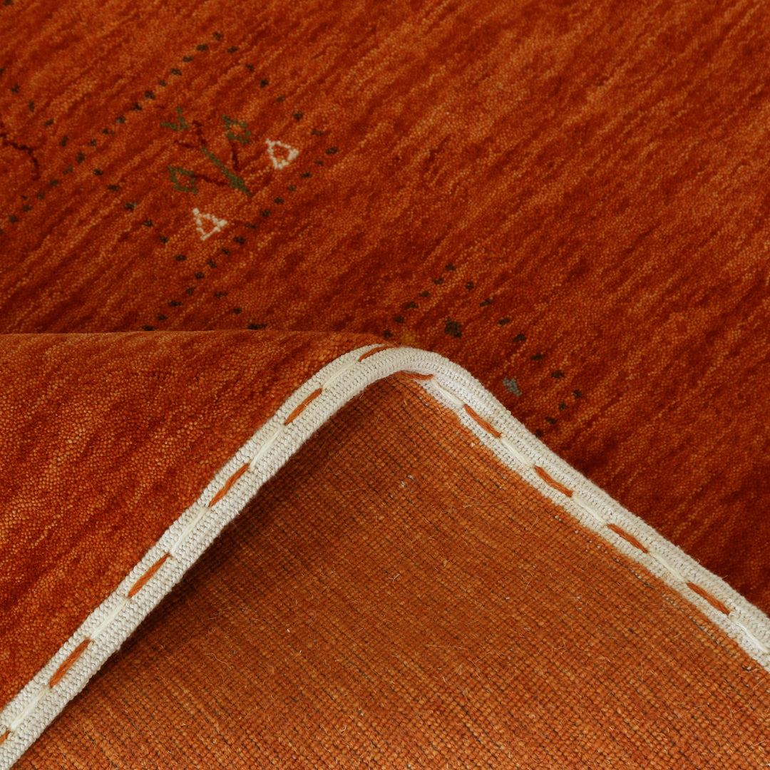 Orange Tribal Center Medallion Hand Loomed Wool Area Rug