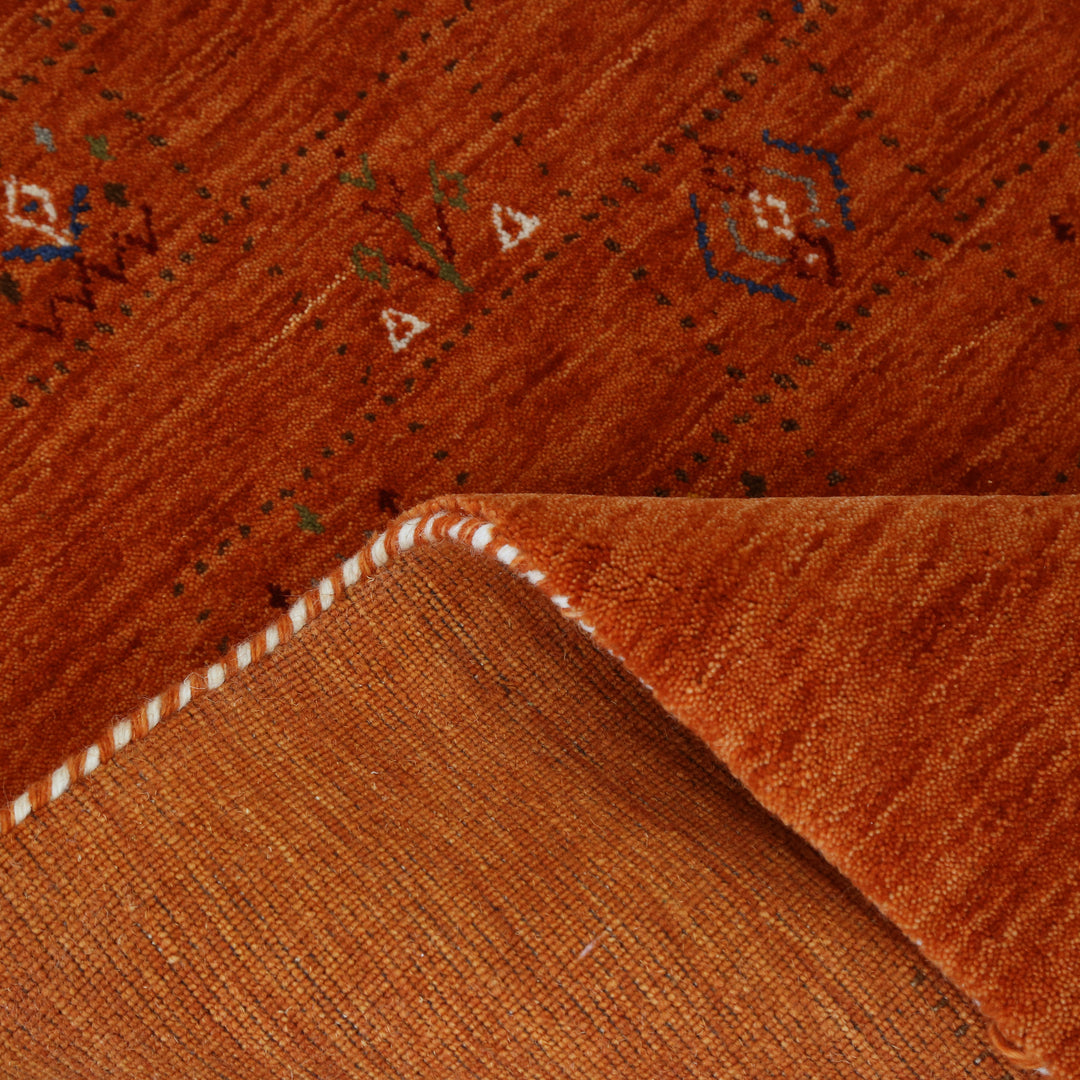 Orange Tribal Center Medallion Hand Loomed Wool Area Rug