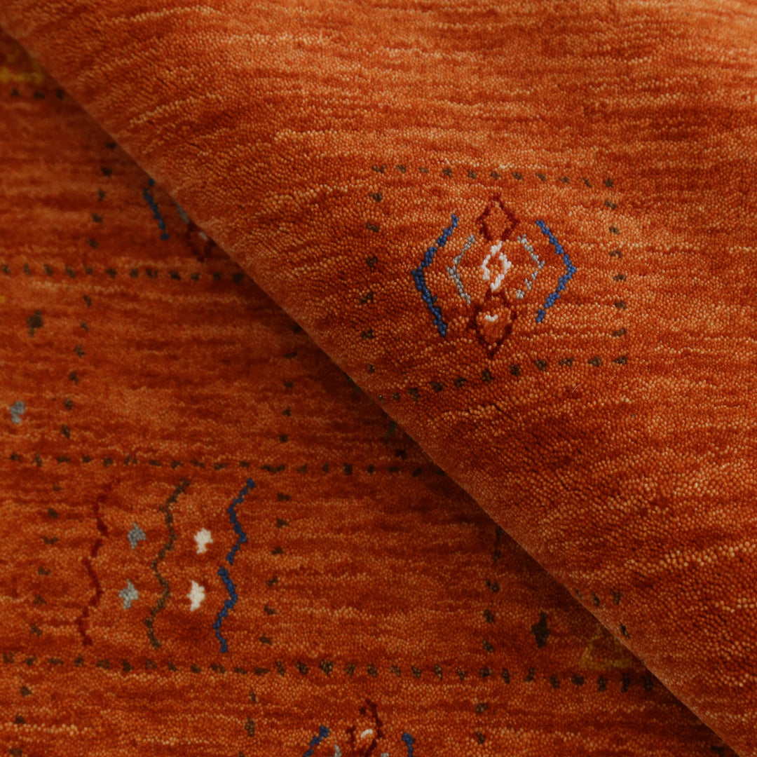 Orange Tribal Center Medallion Hand Loomed Wool Area Rug