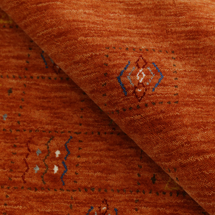 Orange Tribal Center Medallion Hand Loomed Wool Area Rug