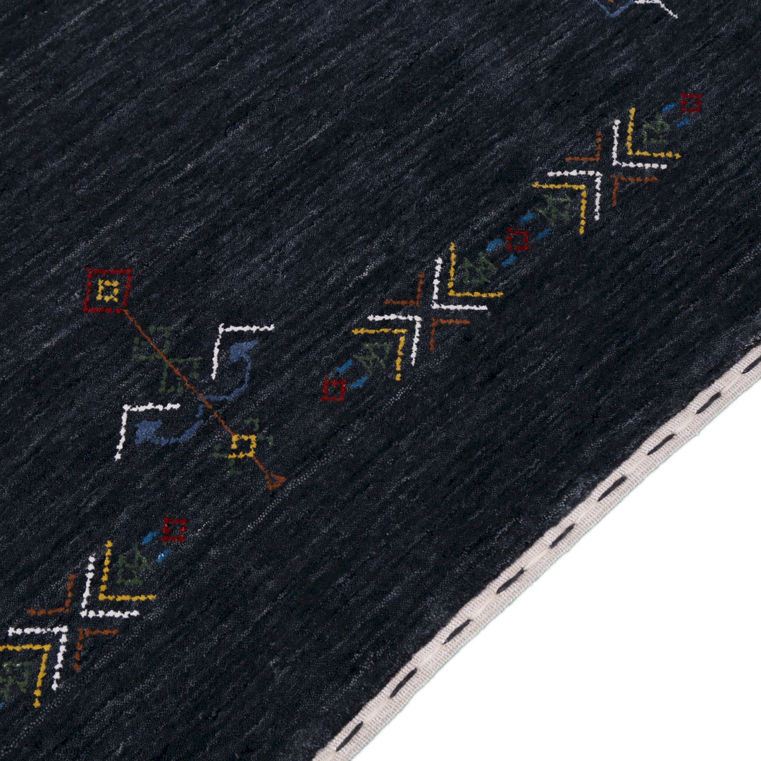 Charcoal Tribal Center Medallion Hand Loomed Wool Area Rug