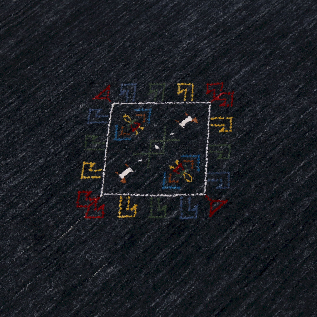 Charcoal Tribal Center Medallion Hand Loomed Wool Area Rug