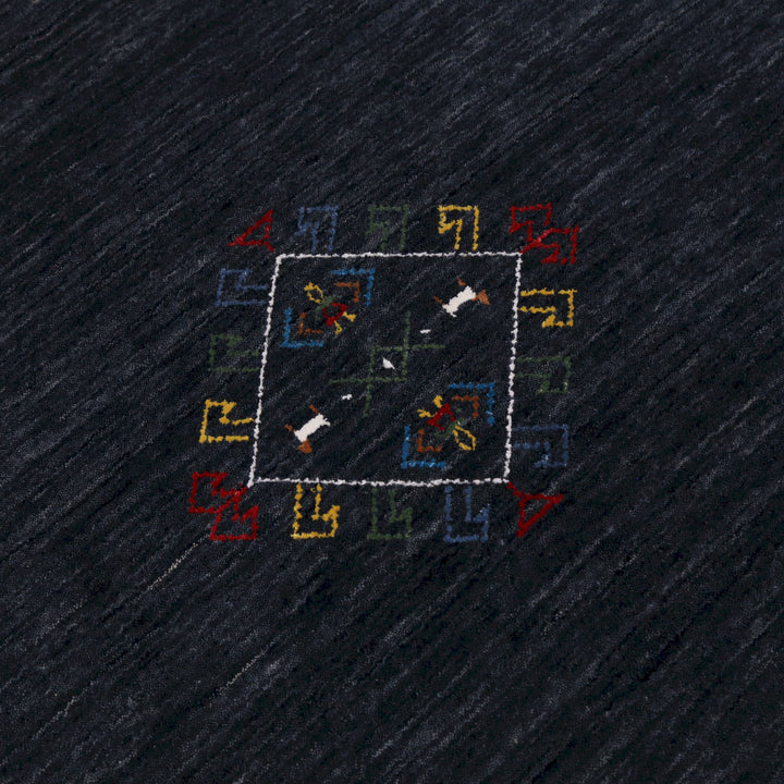 Charcoal Tribal Center Medallion Hand Loomed Wool Area Rug