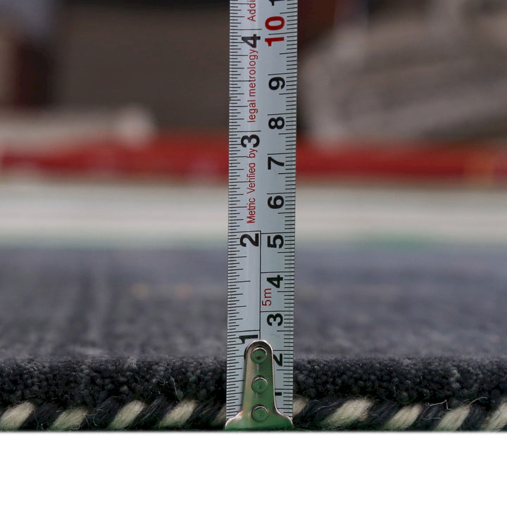 Charcoal Tribal Center Medallion Hand Loomed Wool Area Rug