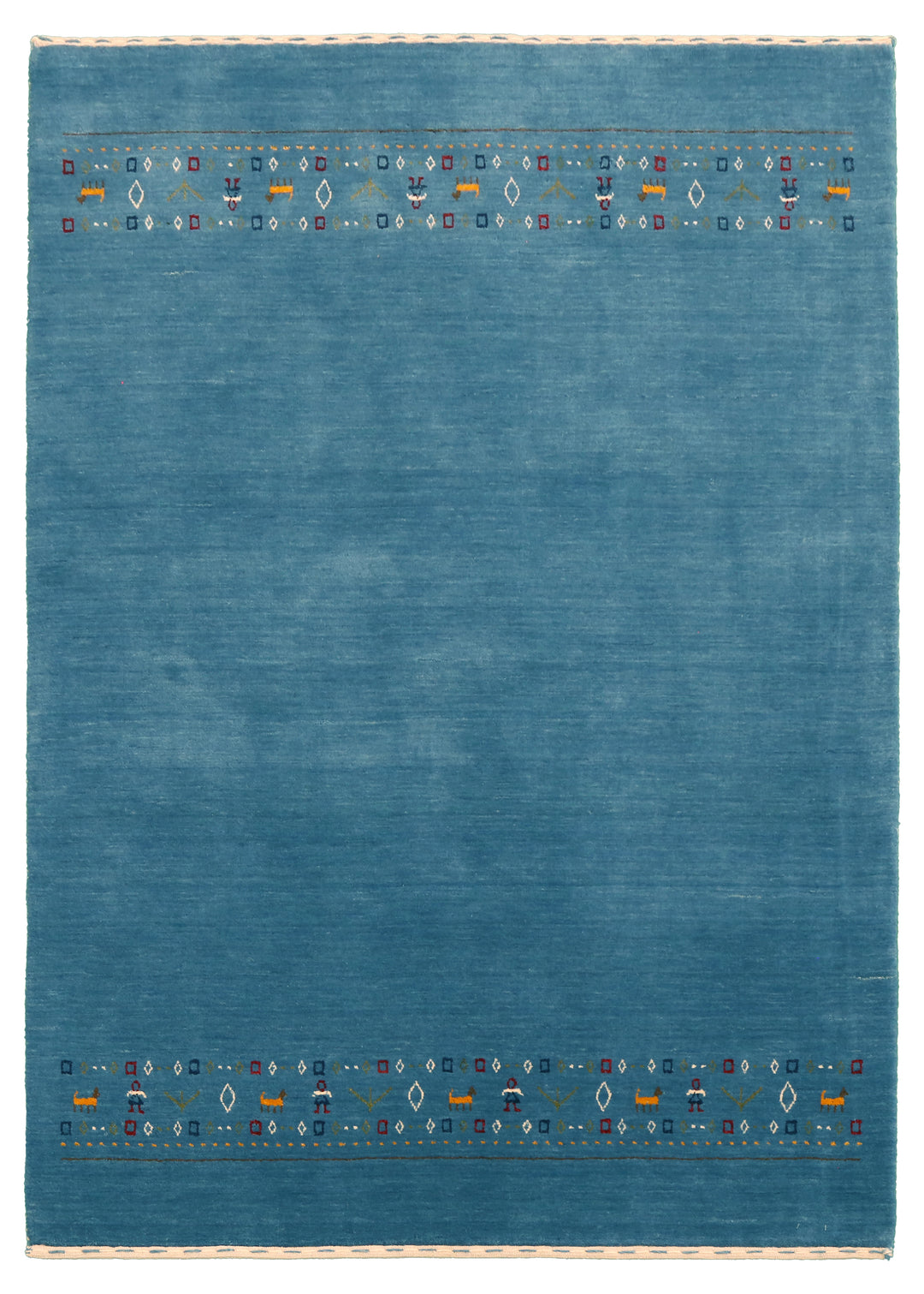 Blue Contemporary Design Hand Loomed Wool Area Rug