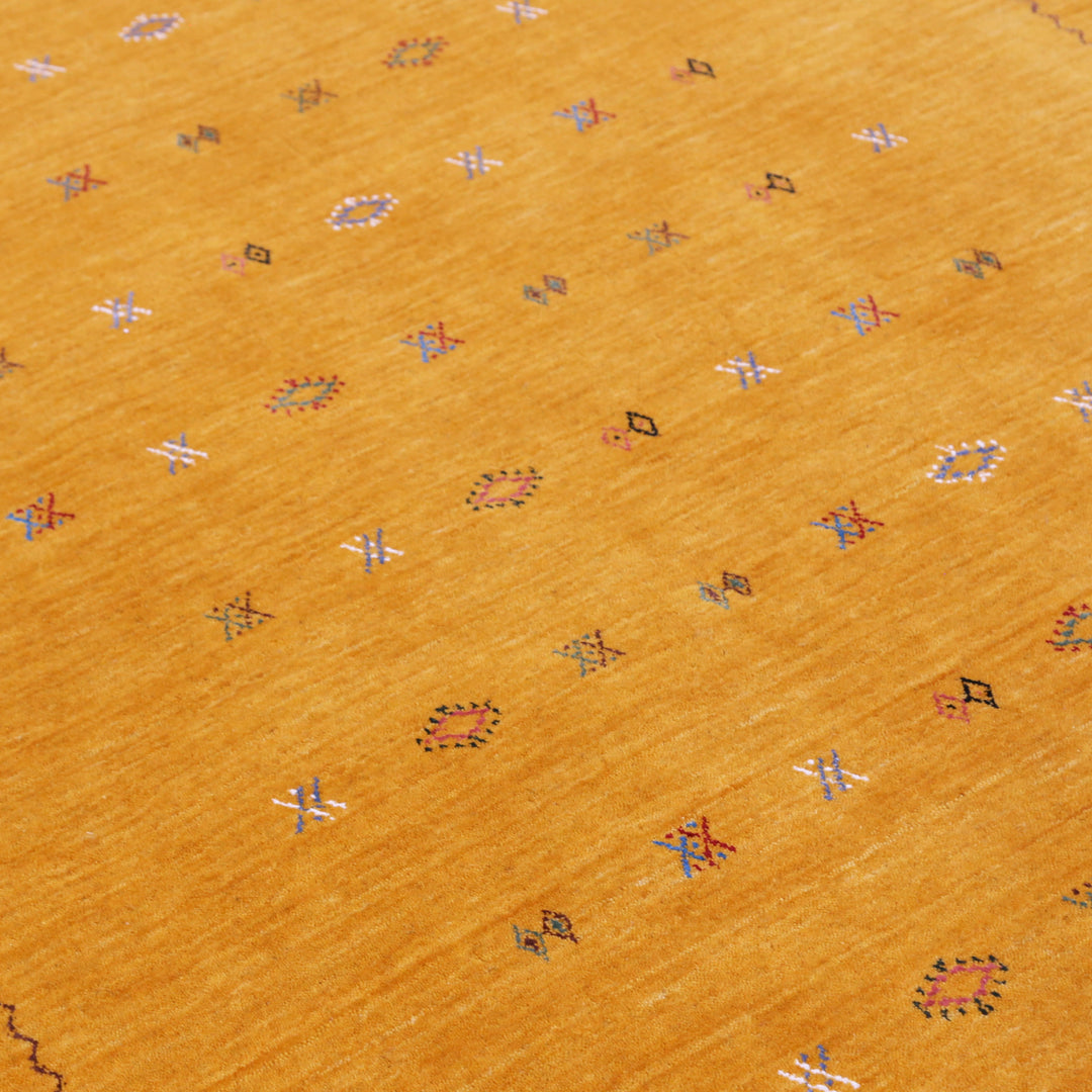 Gold Tribal Center Medallion Hand Loomed Wool Area Rug