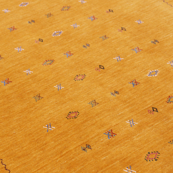 Gold Tribal Center Medallion Hand Loomed Wool Area Rug