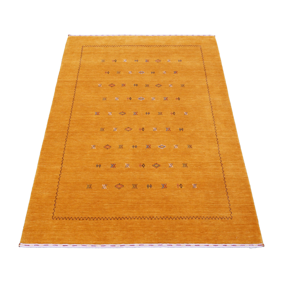 Gold Tribal Center Medallion Hand Loomed Wool Area Rug