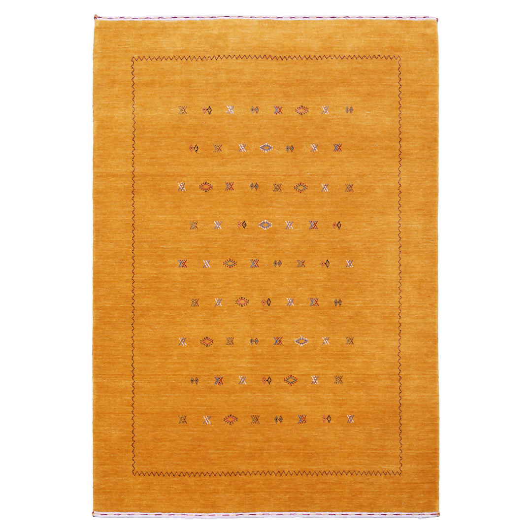 Gold Tribal Center Medallion Hand Loomed Wool Area Rug