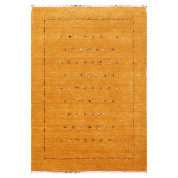 Gold Tribal Center Medallion Hand Loomed Wool Area Rug