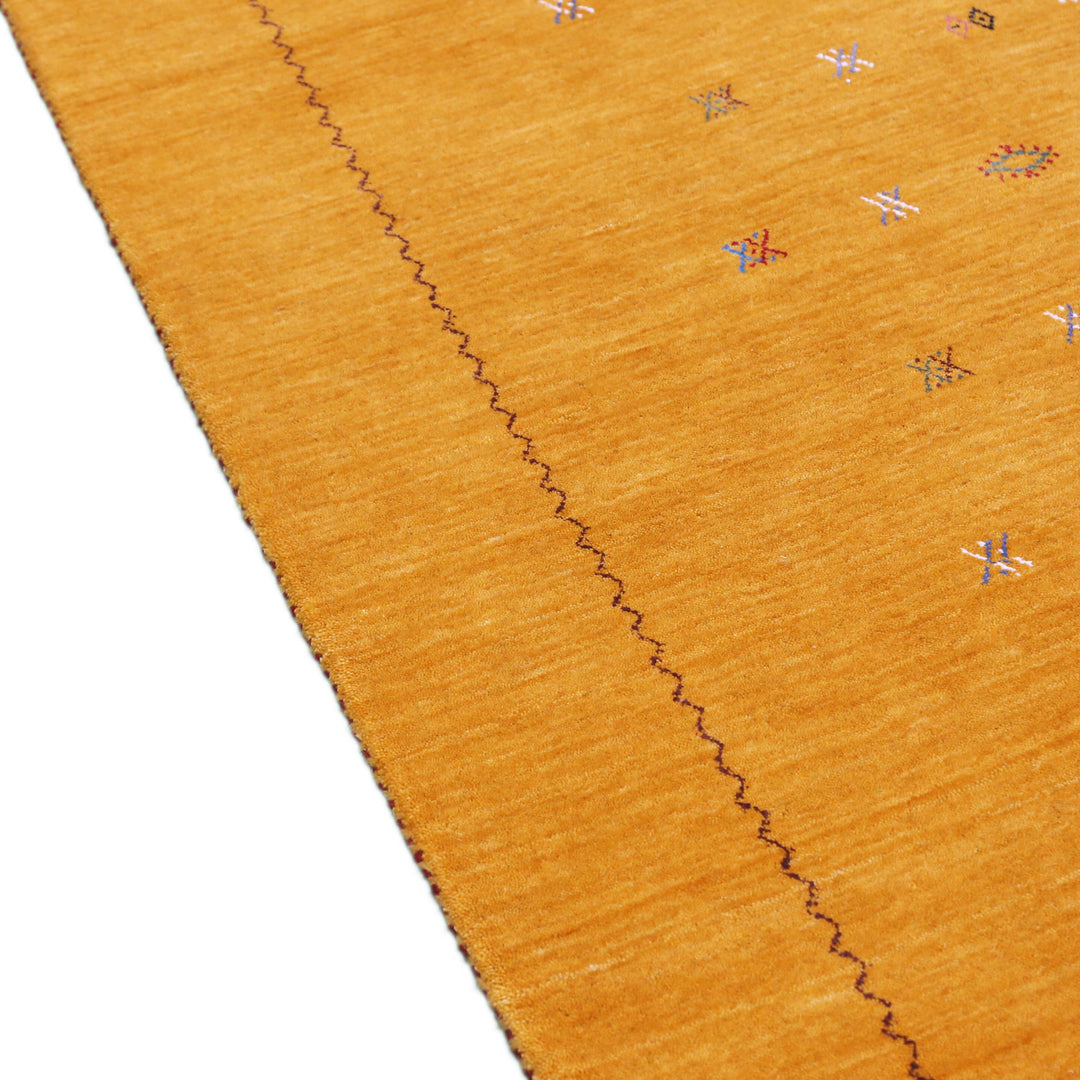 Gold Tribal Center Medallion Hand Loomed Wool Area Rug