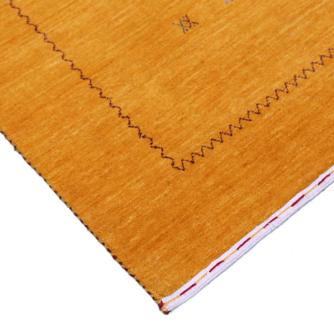 Gold Tribal Center Medallion Hand Loomed Wool Area Rug