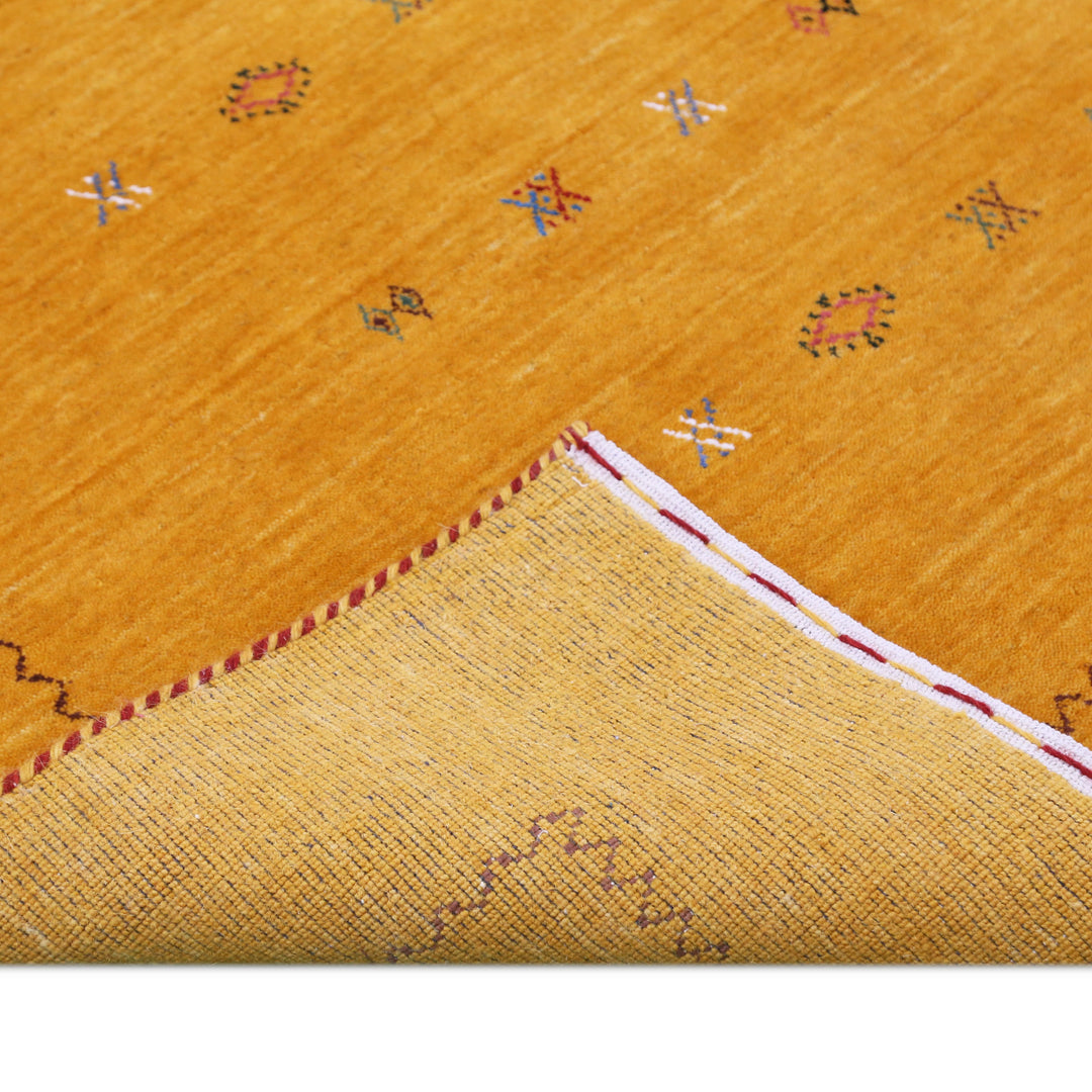 Gold Tribal Center Medallion Hand Loomed Wool Area Rug