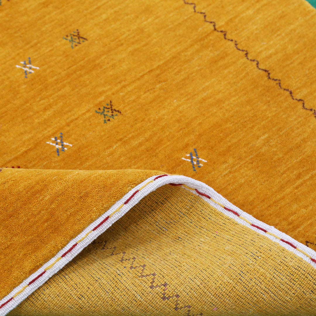 Gold Tribal Center Medallion Hand Loomed Wool Area Rug