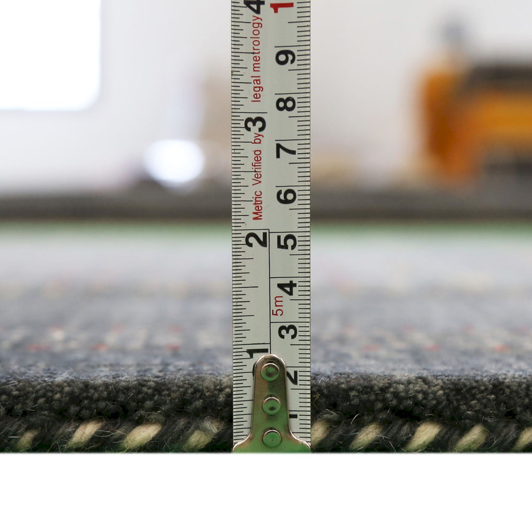 Charcoal Center Pattern Hand Loomed Wool Area Rug