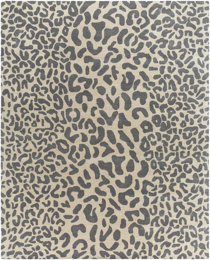 Iseul Leopard Print Gray And Beige Hand Tufted Wool Area Rug