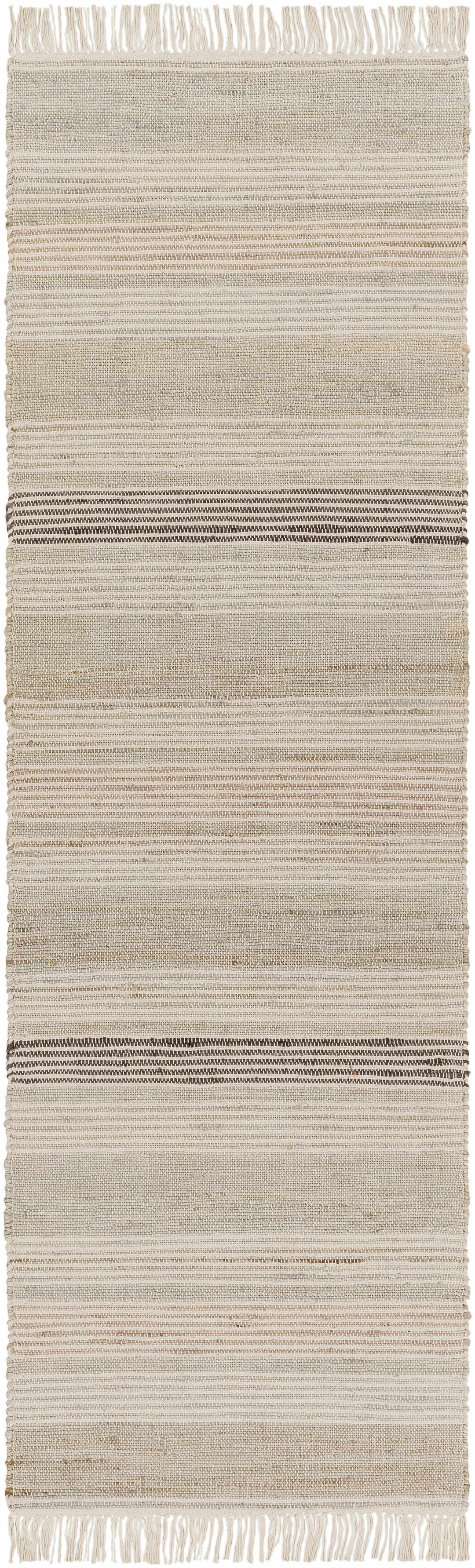 Ivana Modern Stripes Beige And Charcoal Area Rug