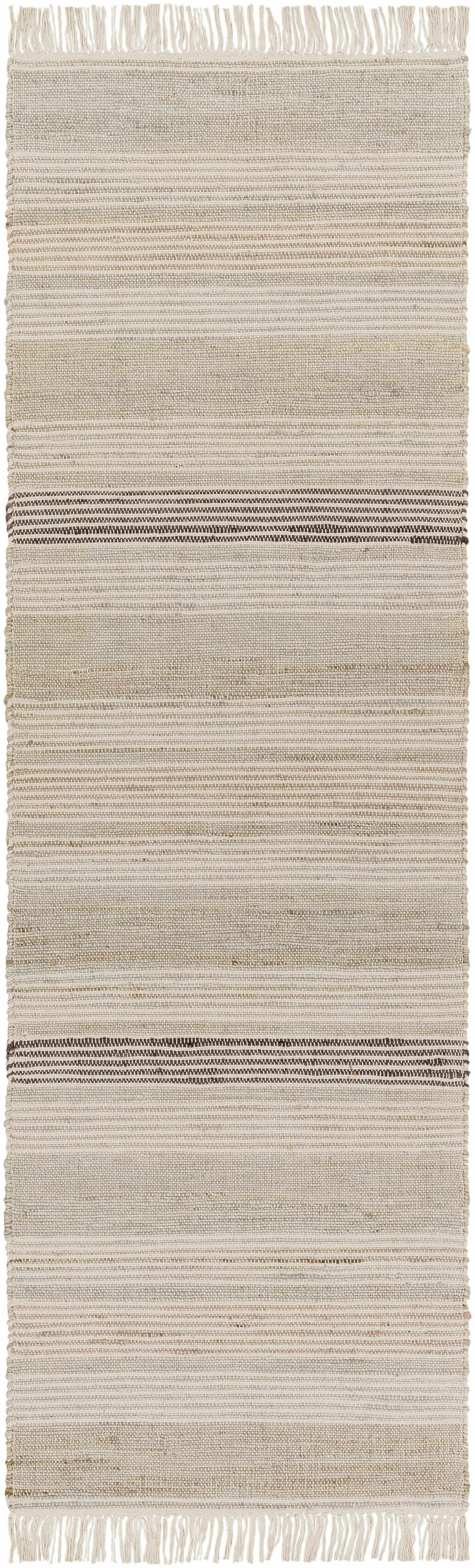 Ivana Modern Stripes Beige And Charcoal Area Rug