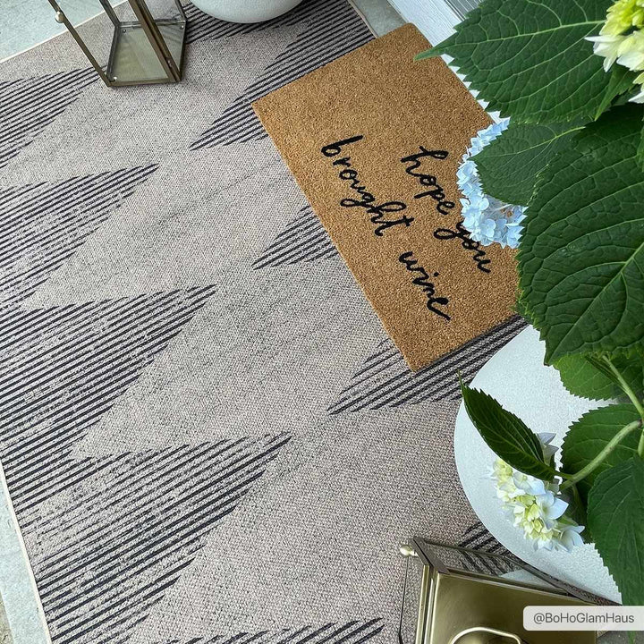 Ijlal Modern Geometric Design Brown Washable Area Rug
