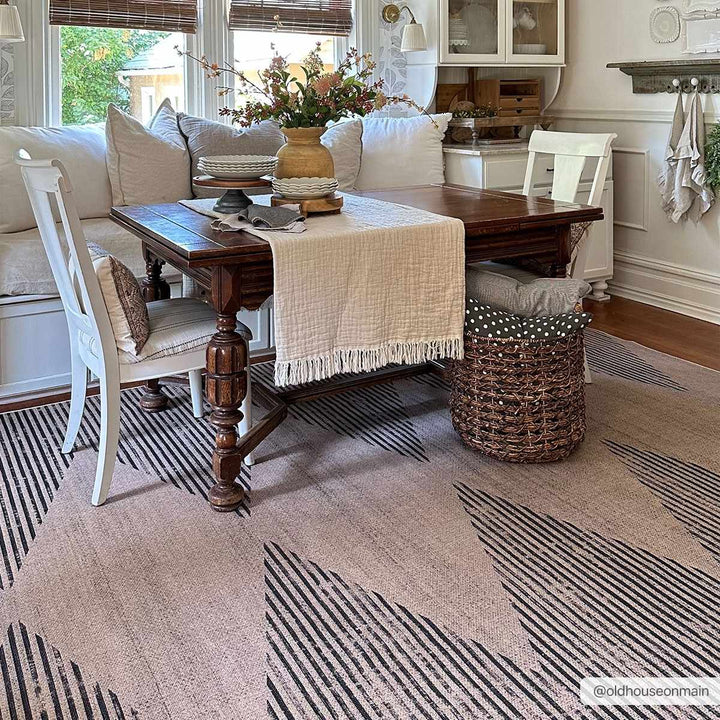Ijlal Modern Geometric Design Brown Washable Area Rug