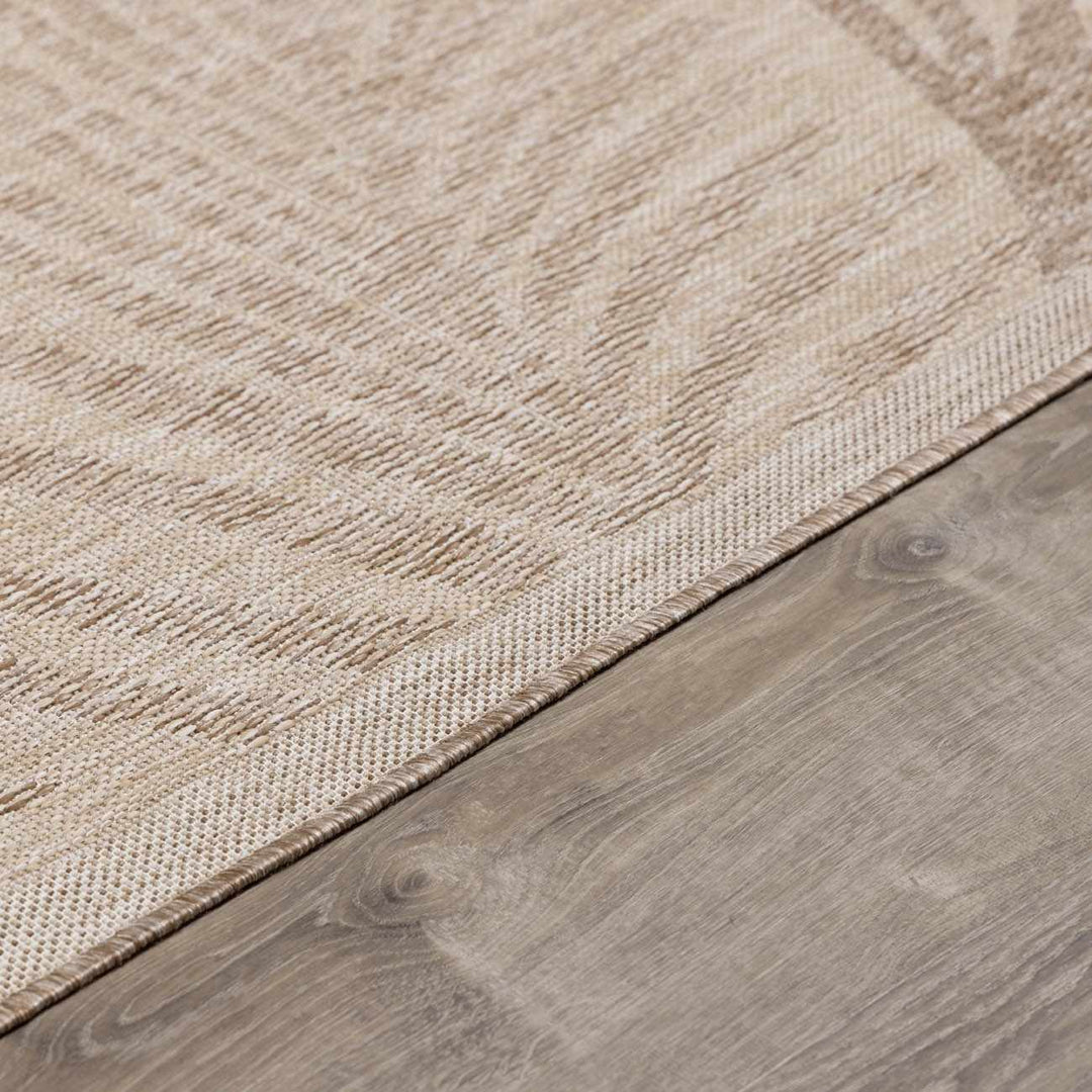 Jens Modern Leaf Pattern Tan Outdoor Area Rug