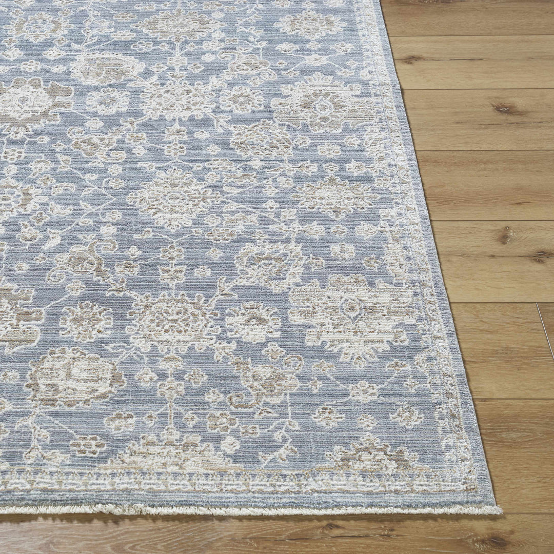 Urara Traditional Style Blue And Cream Area Rug