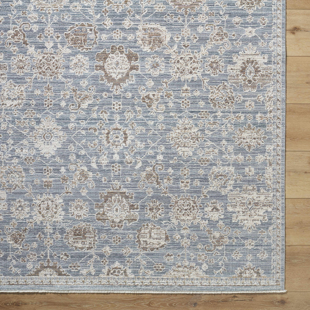 Urara Traditional Style Blue And Cream Area Rug