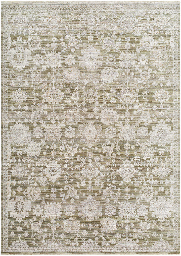 Urara Traditional Floral Design Beige And Green Area Rug