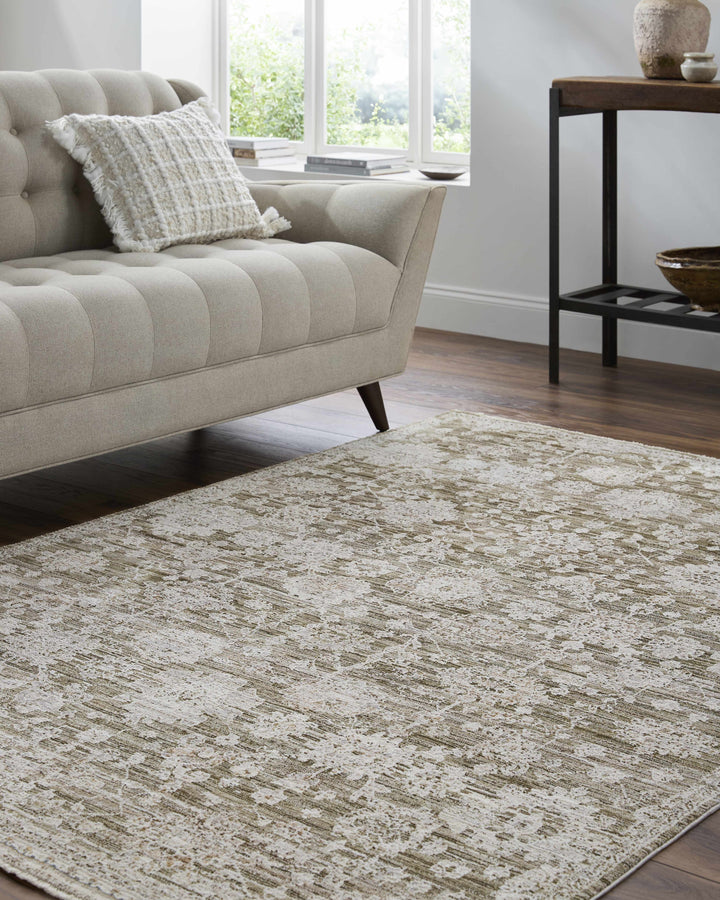 Urara Traditional Floral Design Beige And Green Area Rug