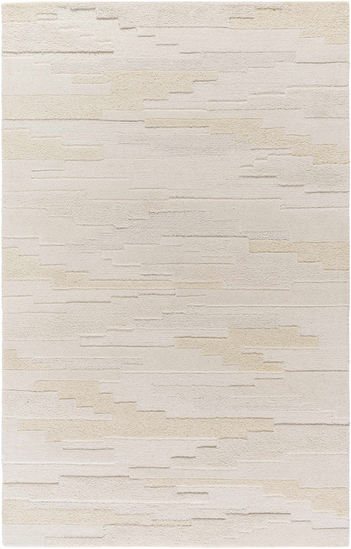 Anufry Contemporary Abstract Beige And Ivory Rug