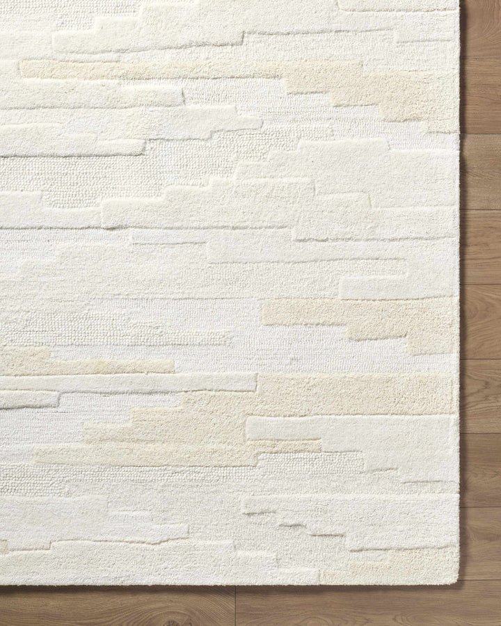 Anufry Contemporary Abstract Beige And Ivory Rug